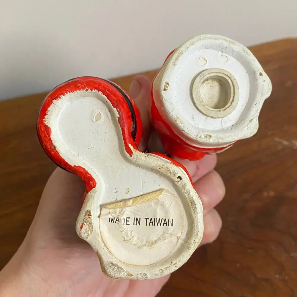 Vintage Kitsch Christmas Mice Salt Shaker and Toothpick Holder